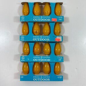 Vintage General Electric Yellow Outdoor Christmas Light Bulbs C9 4.65V 16 Count